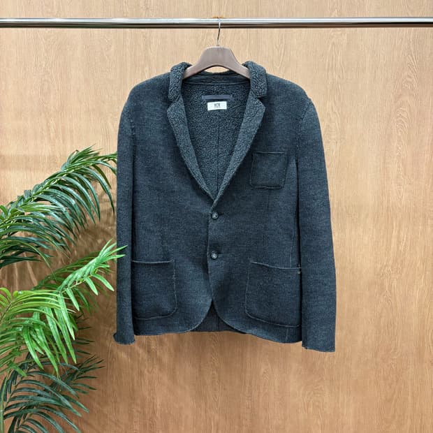 아이스 버그 블레이저 코튼 자켓 체스트 사이드 포켓 디테일 다크 그레이