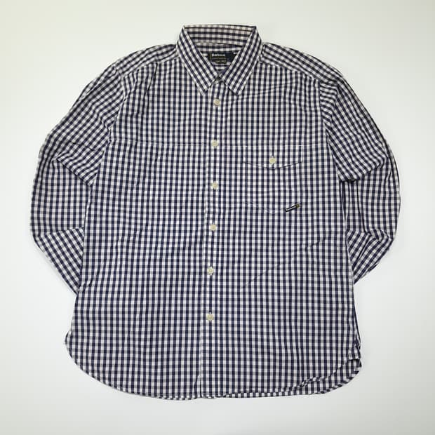 CL573 L 바버 클래식 깅엄체크 네이비 셔츠 남방