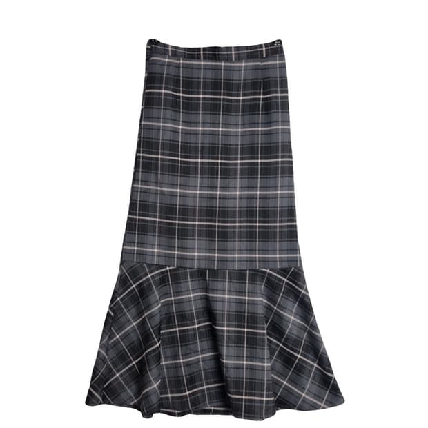 HELM 빈티지 체크 롱스커트 