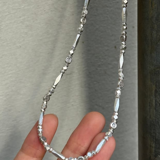 Karen Silver Handmade Beaded Long Ne