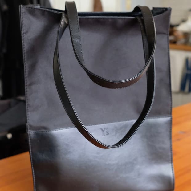 Y’s Leather Panel Nylon Tote Bag