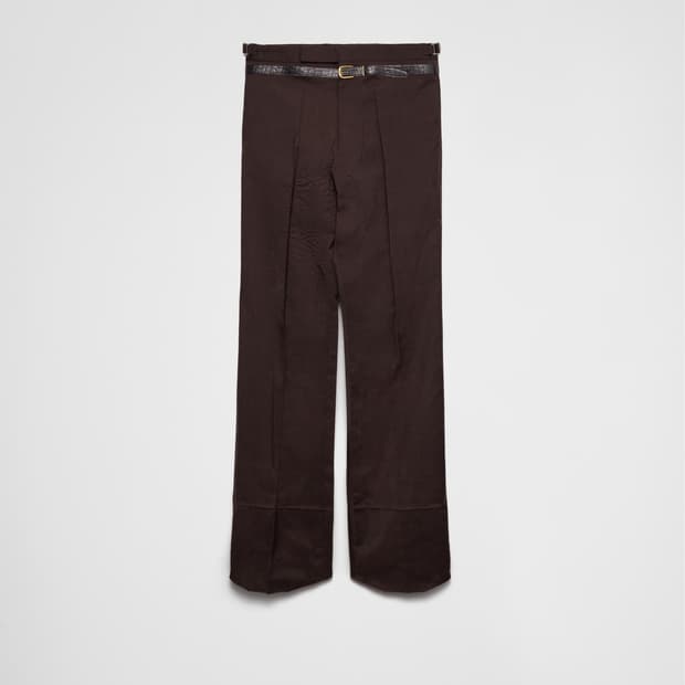 PRADA SS25 MOHAIR BELT PRINTED TROUSERS