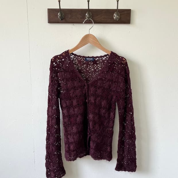 famock 플라워 시스루 가디건