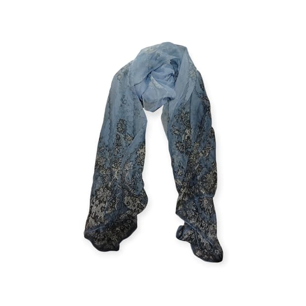 히피 블루 롱 스카프 