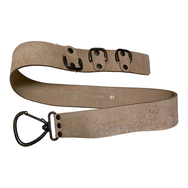 빈티지 샘 브라운 가죽 벨트