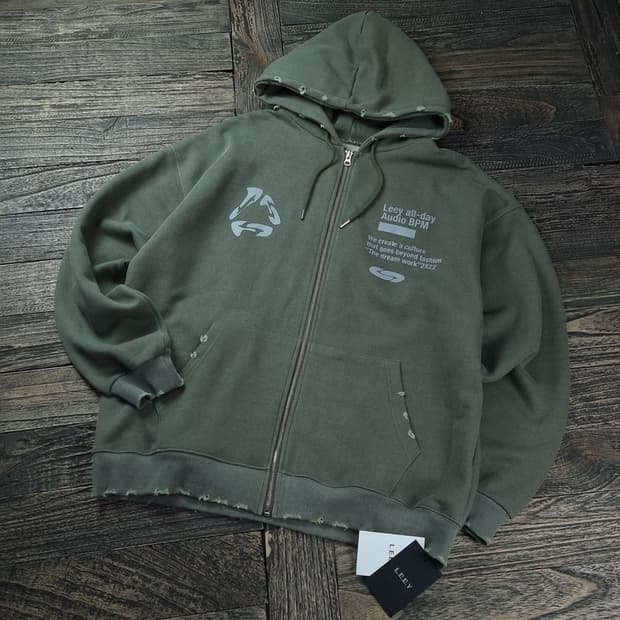 [엘이이와이](새상품) 그래픽 프린팅 오버사이즈 후드 집업 M17930