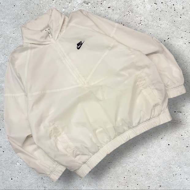 [XL] 나이키 윈드러너 화이트 바람막이 하프집업 D708