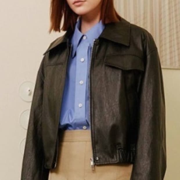 온앤온 레더 집업 자켓