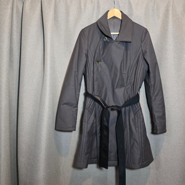 Julius leather belt padded coat