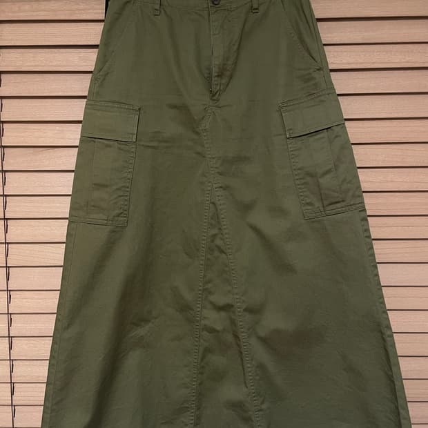 IENA 코튼 카고 롱스커트 카키 36