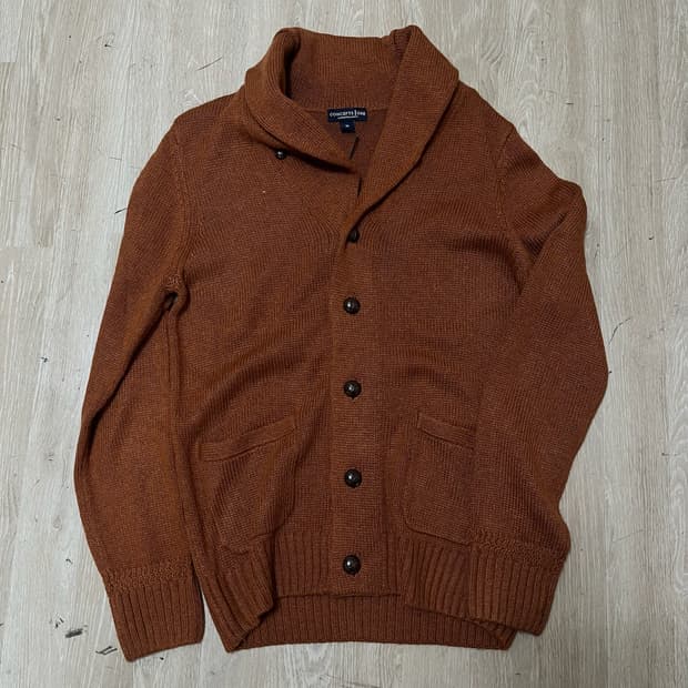 [새상품] 컨셉원 여성 숄카라 버튼업 니트 가디건 [브라운] M/95