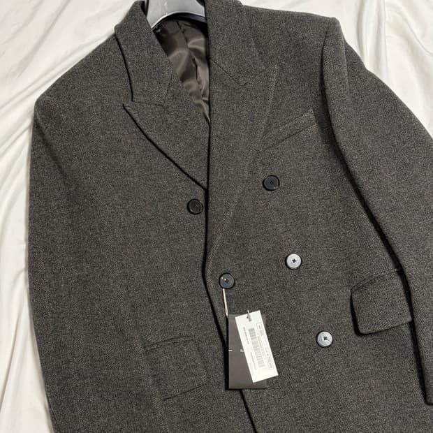 [24fw] 일꼬르소 대디 피크드 더블 코트 / 차콜그레이 / S