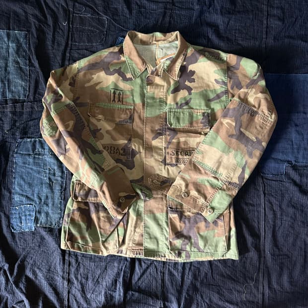 90‘s U.S Army 스텐실 시니어코드 우드랜드 BDU 자켓 S/R