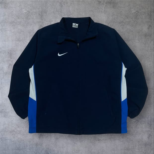 나이키 스우시 스몰 로고 네이비 바람막이