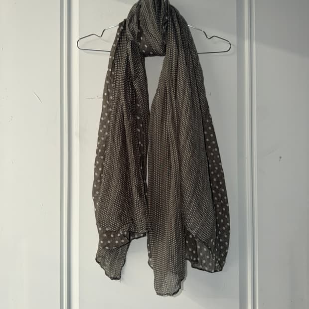 일본빈티지 모리 브라운 도트 머플러