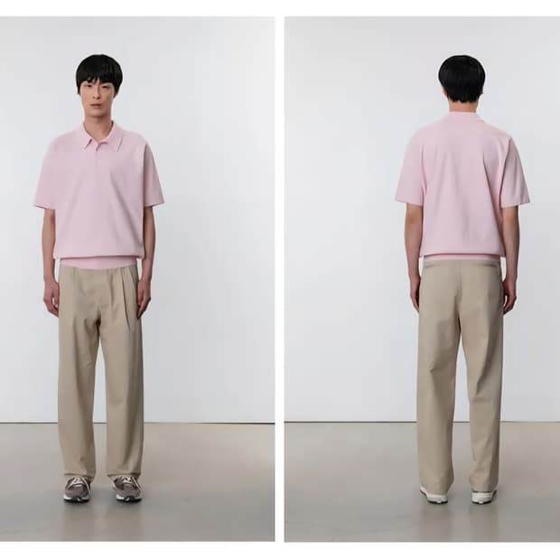 포터리 Two Pleated Wide Chino Pants Light B
