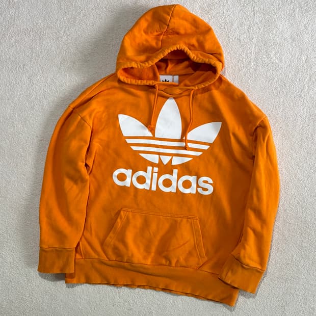 아디다스 파이어버드 오렌지 주황 빅 로고 후드티
