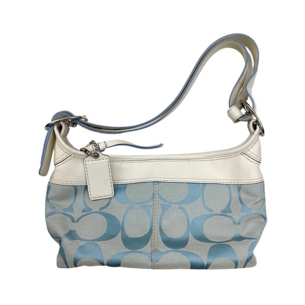 코치 y2k 베이비블루 화이트백 2way