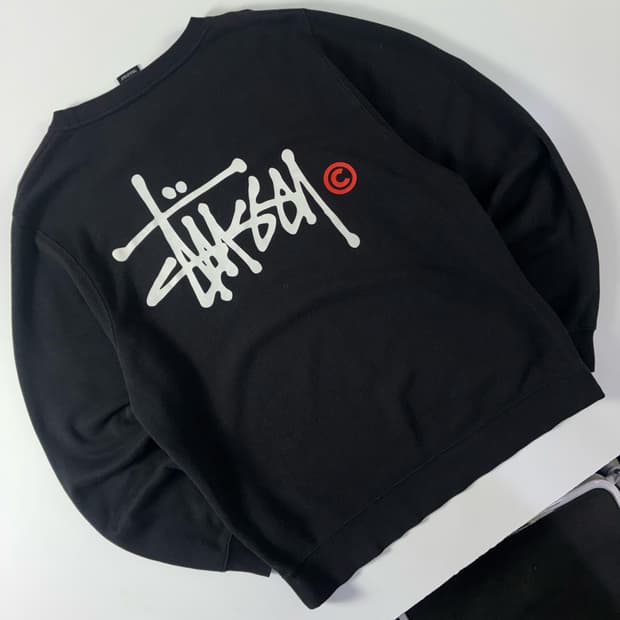 Stussy  스투시 베이직 스탁로고 블랙 맨투맨 
