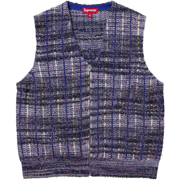 supreme speckled zip up sweater vest
