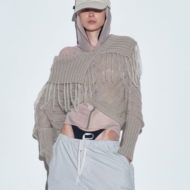 스컬프터 업사이드다운 투웨이 니트 스웨터 살몬