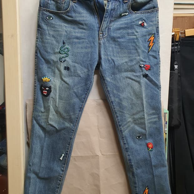 구찌 캐릭터 데님진 32