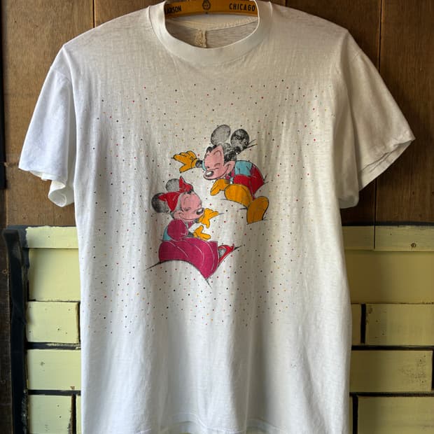 80s Vintage Mickey & Minnie Print Tee