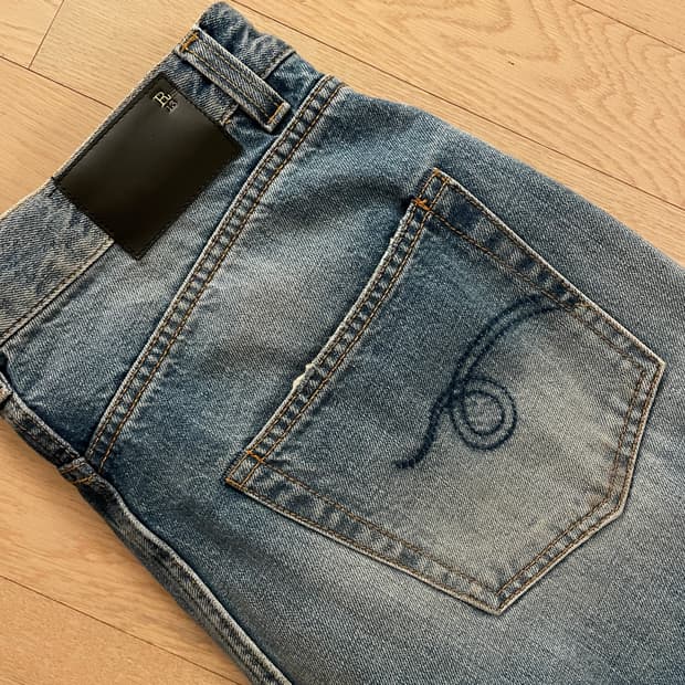 R13 글렌 아티큘레이티드 니 데님 팬츠