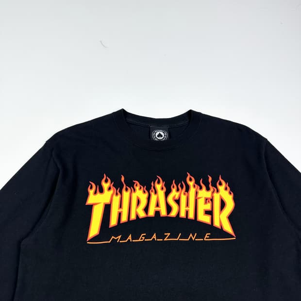 트레셔 플레임 불꽃 로고 블랙 롱슬리브 (M)