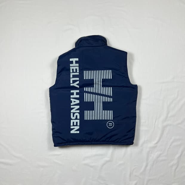 90‘s 헬리한센 hh 빅로고 리버시블 다운 패딩 조끼