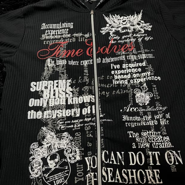 Beaumont Carr 투웨이 펑크 프린팅 반팔 집업