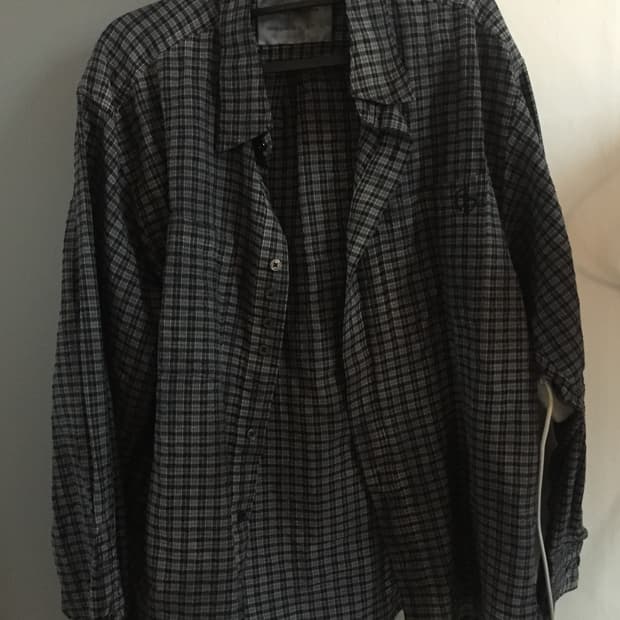 NOMANUAL overdyed check shirt charcoal