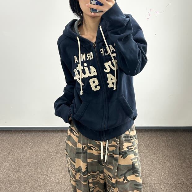 Who A U 후아유 캘리포니아 네이비 후드집업