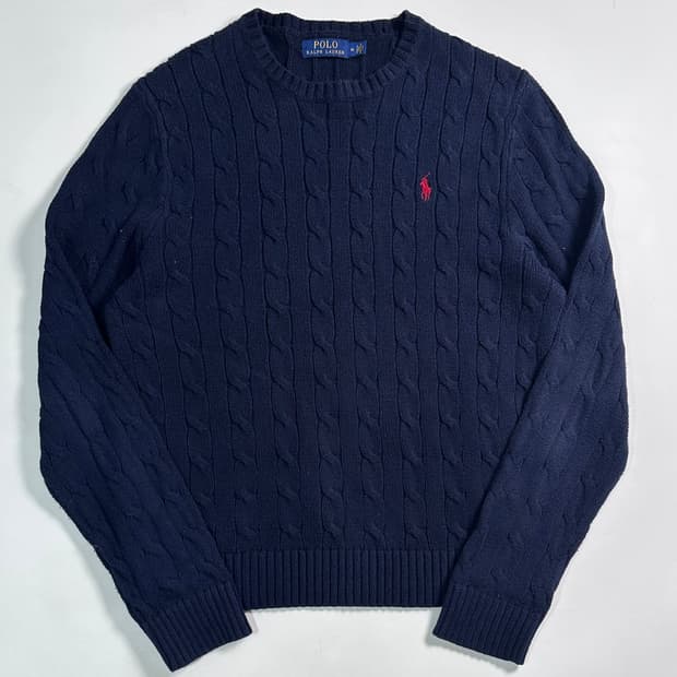 폴로 랄프로렌 네이비 케이블 니트