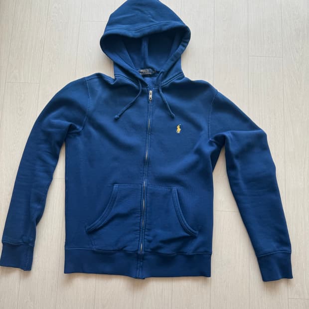 폴로 블루 후드집업
