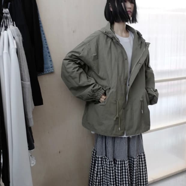 콜하그 사파리 후드 야상 자켓 카키