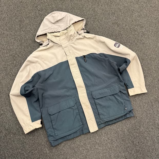 L)퀵실버 빈티지 올드스쿨 배색 바람막이 점퍼