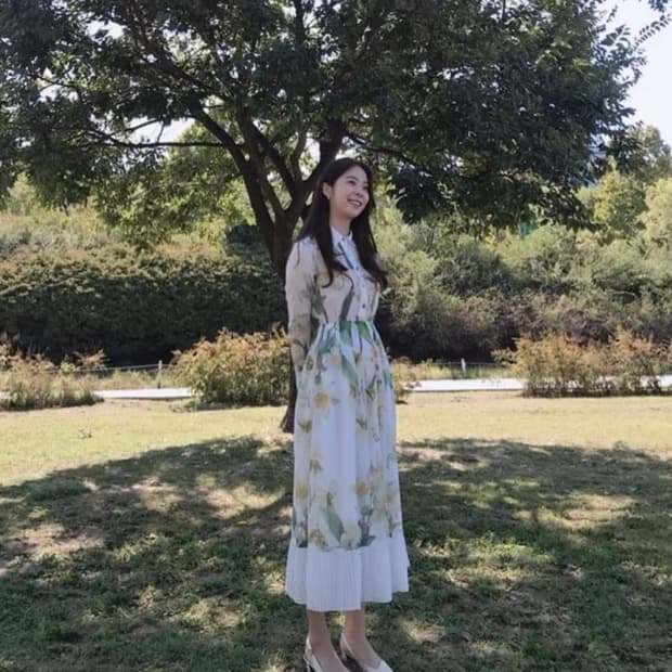 스테이위드미 오키드 나르키스 쉬폰 드레스 