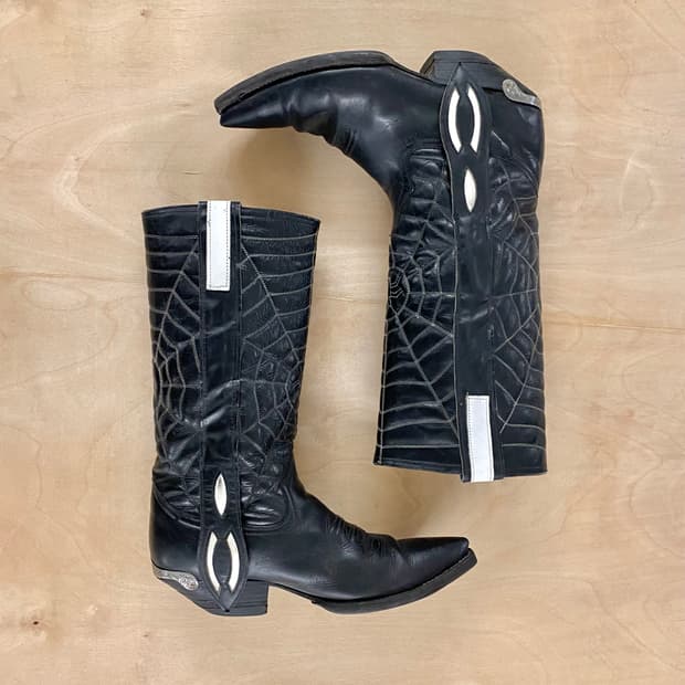 VTG web stitch mule ear western boots