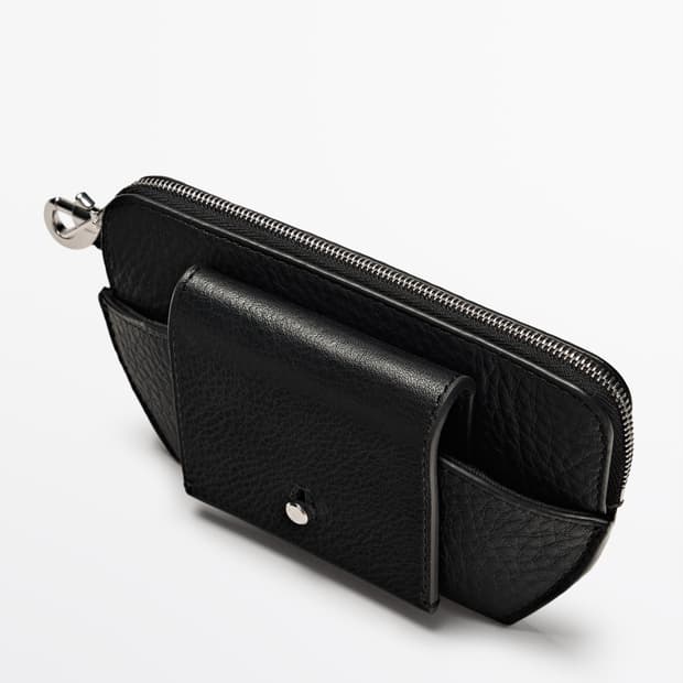 마시모두띠 나빠 레더 선글라스 목걸이 지갑 블랙