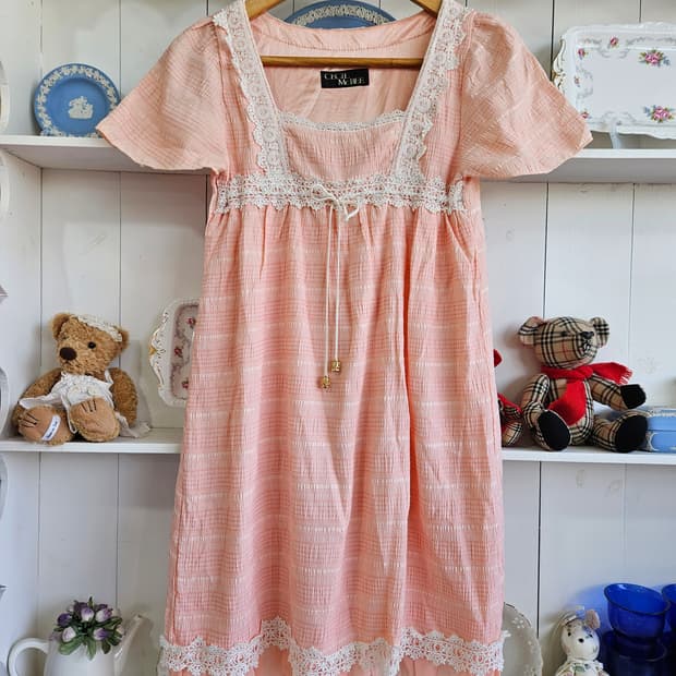 세실맥비 레이스 핑크 원피스