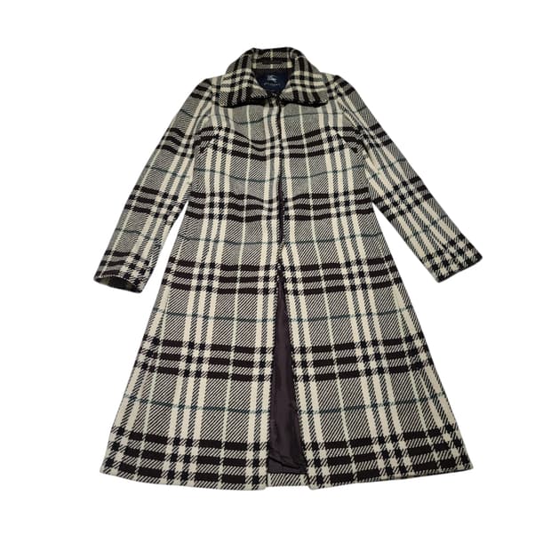 버버리 노바체크 울 롱코트[XS]