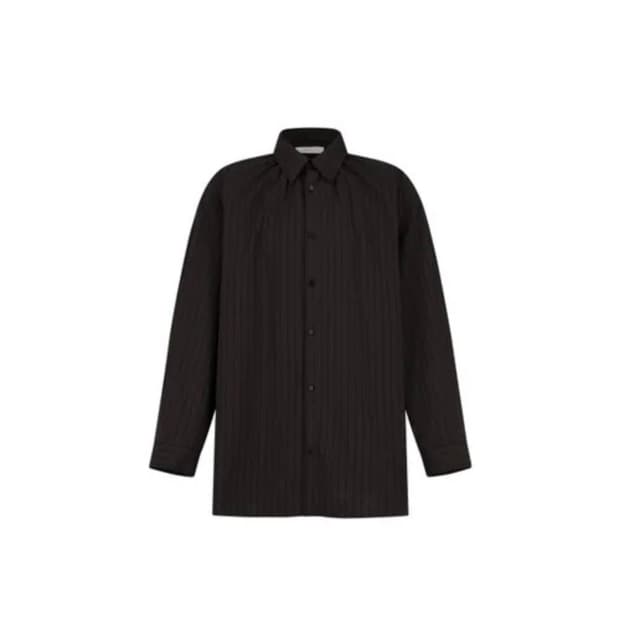 25FW Stripe Shirring Oversized Shirts