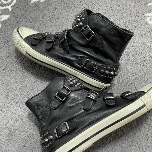 Ash Studded Leather High-Top Sneakers