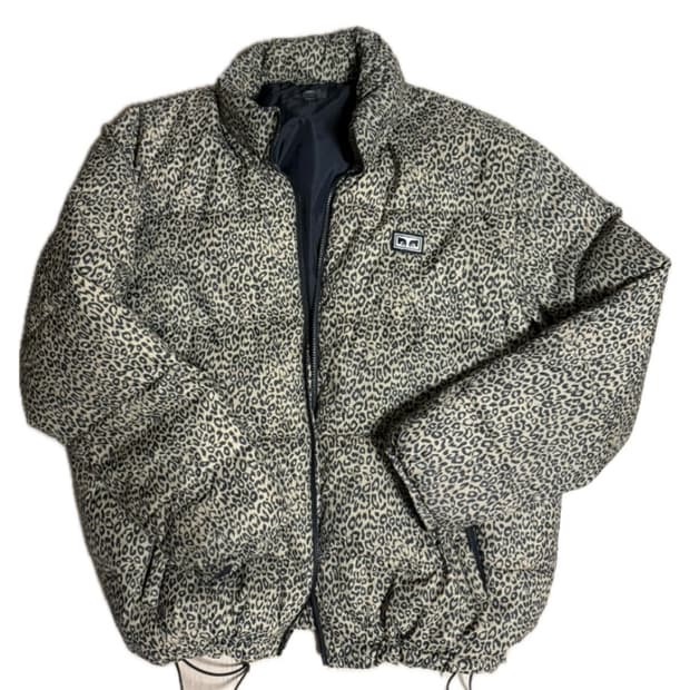오베이 레오파드 패딩점퍼 L