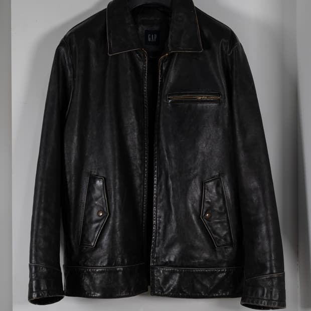 올드갭 싱글 레더 자켓 L