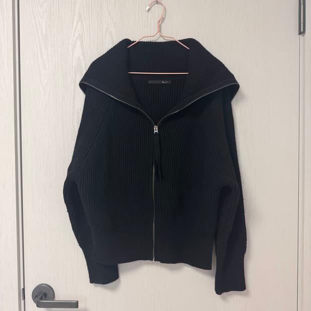 지컷 세일러 카라 니트 집업