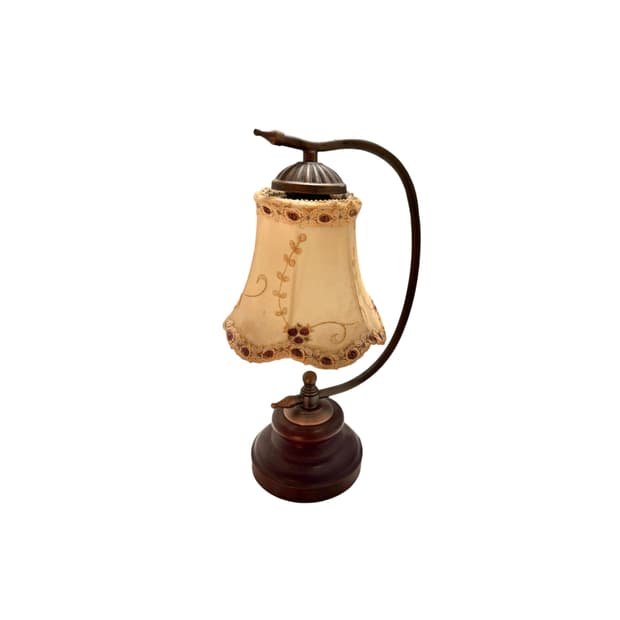 80s 코티지코어 플로럴 패브릭 테이블 램프