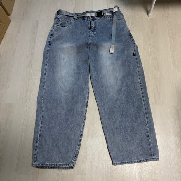 모이프 와이드6p 벨티드 데님 블리치