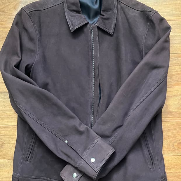 솔리드옴므 스웨이드 양가죽 자켓50 와인색